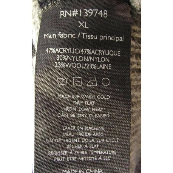 SLATE And Stone Men's Size XL Gray Striped Wool Blend Pullover Sweater - Picture 4 of 5